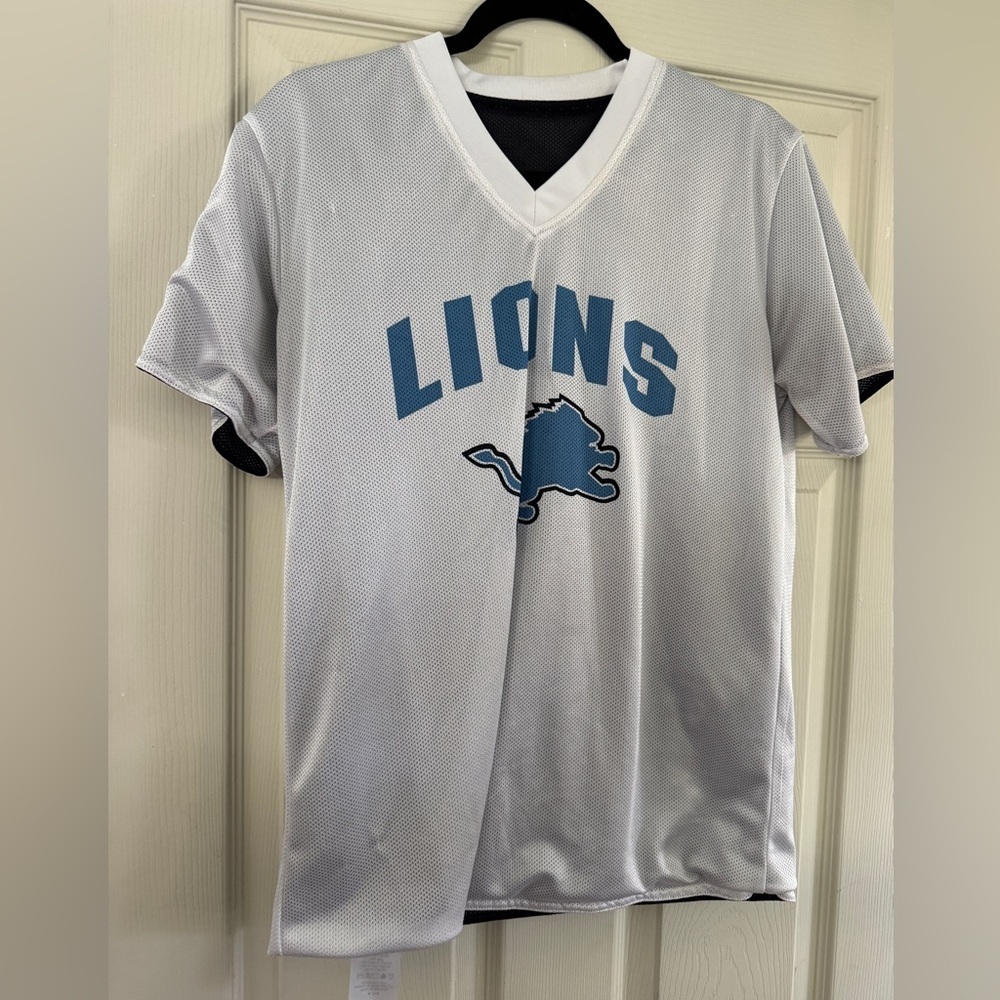 NFL White and Black reversible Detroit Lions Jersey sz M - Picture 9 of 12